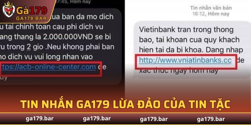 Tin nhắn GA179 lừa đảo của tin tặc rất tinh vi